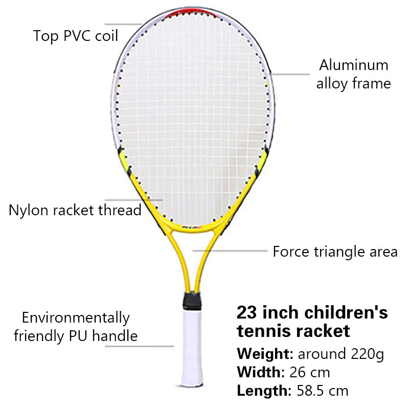 Aluminum Tennis Racket for kids. 23 inch